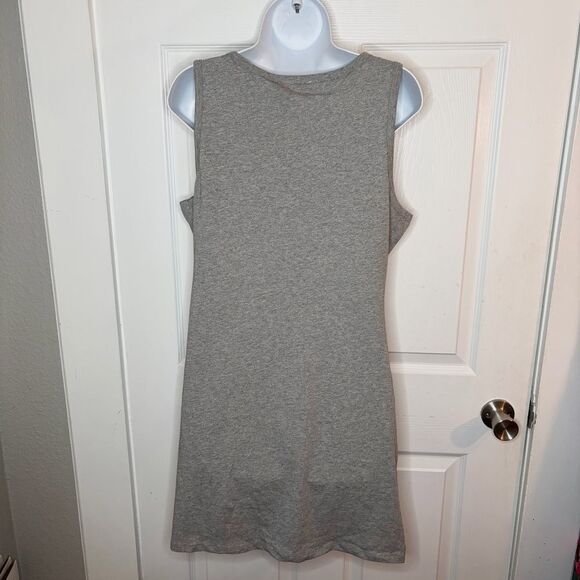Anthropologie Celandine Sleeveless Twist Cotton T-Shirt Mini Dress Beach Grey L - Picture 8 of 11